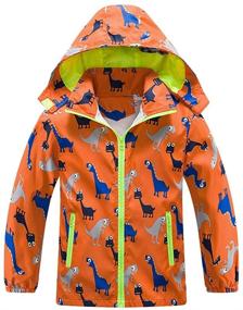 img 4 attached to Kids Lightweight Dinosaur Raincoats - Sowllars Boys Girls Rain Jacket with Detachable Hood and Mesh Liner, Ideal for Outdoor Use