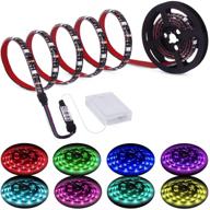 🔋 xyop battery operated led strip lights - 2m 6.56ft rgb led lights strip with 3-keys controller, battery-powered led rope lights логотип