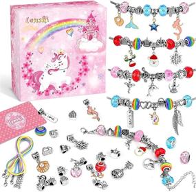 img 4 attached to Lenski Gifts: Unicorn Charm Bracelet Making Kit for Teenage Girls - Jewelry Making Supplies and Beads Set, Ideal for Girls Ages 8-12, Perfect Party Favor, Christmas Gift, DIY Arts and Crafts