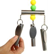 🐦 qbleev stainless steel bell bird toys - hanging chew bead toy for macaw, african greys, small cockatoo, parakeet, cockatiels - bird cage accessories логотип