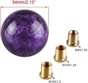 img 3 attached to 🌌 Purple Nebula Cloud Round Shift Knob - Universal Fit for Honda, Toyota, Mazda, Nissan, Acura - Manual & Automatic - 5-Speed & 6-Speed