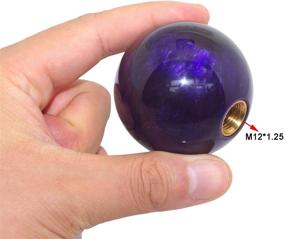 img 2 attached to 🌌 Purple Nebula Cloud Round Shift Knob - Universal Fit for Honda, Toyota, Mazda, Nissan, Acura - Manual & Automatic - 5-Speed & 6-Speed