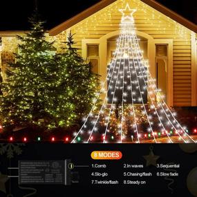 img 3 attached to 🎄 344 LED Star Lights for Outdoor Christmas Decorations - Easy to Install & Waterproof Xmas Tree Lights with 8 Modes for Home, Wedding, Thanksgiving Party, Holiday Wall, Garden