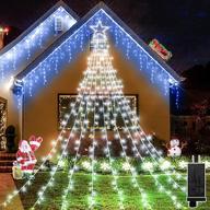 🎄 344 led star lights for outdoor christmas decorations - easy to install & waterproof xmas tree lights with 8 modes for home, wedding, thanksgiving party, holiday wall, garden logo