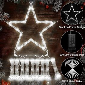 img 2 attached to 🎄 344 LED Star Lights for Outdoor Christmas Decorations - Easy to Install & Waterproof Xmas Tree Lights with 8 Modes for Home, Wedding, Thanksgiving Party, Holiday Wall, Garden