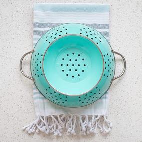 img 1 attached to 🌀 Now Designs Turquoise Metal Colander, 3-Quart