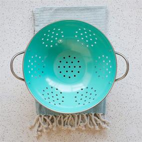 img 2 attached to 🌀 Now Designs Turquoise Metal Colander, 3-Quart