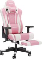 🎮 darkecho pink gaming chair - big & tall, ergonomic racing office chair with footrest, leather reclining gamer chair, adjustable armrest, high back, video game chair with headrest and lumbar support - pink логотип