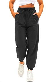 img 2 attached to 👖 High Waisted Women's Cotton Sweatpants with Pockets - Athletic Fit Joggers for Lounge and Jogging