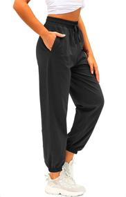 img 3 attached to 👖 High Waisted Women's Cotton Sweatpants with Pockets - Athletic Fit Joggers for Lounge and Jogging