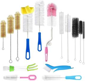 img 4 attached to 🧼 15Pcs Food Grade Multi-purpose Bottle Brushes Set for Efficient Cleaning - Cleaner Brush with Straw Brush, Bottle Brush, Blind Duster, Pipe Cleaner, Small & Long, Soft & Stiff Kit for Baby Bottles, Nipples, Tubes, Jars, Bird Feeders