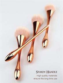 img 1 attached to 💫 SKYTREE 10-Piece Golden Makeup Brush Set: Premium Synthetic Brushes for Flawless Blending, Foundation, Powder, Blush, Concealer & Eyeshadow with Mesh Storage Case Bag