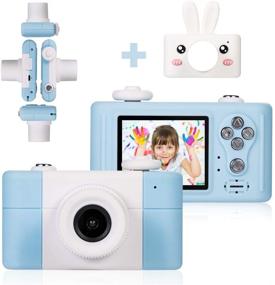 img 2 attached to 📷 Abdtech Rabbit Kids Camera - Rechargeable Digital Cameras with Shockproof Bunny Cover - Toy Cameras for Girls and Boys 5-10 Years Old - Includes 16GB SD Card - Ideal Birthday and Halloween Presents