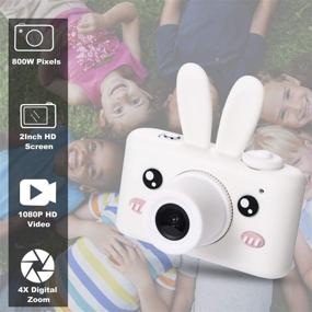 img 3 attached to 📷 Abdtech Rabbit Kids Camera - Rechargeable Digital Cameras with Shockproof Bunny Cover - Toy Cameras for Girls and Boys 5-10 Years Old - Includes 16GB SD Card - Ideal Birthday and Halloween Presents