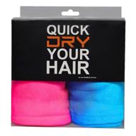 🔷 ultra absorbent hair towel wraps for long, curly, thick hair - fast drying turbans for women, salon and home shower - pink and blue 2 pack logo