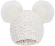 🧣 warmth and style: livingston winter beanie hats for women and girls with double pompom ears logo