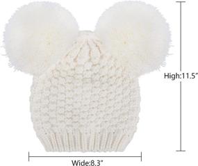 img 1 attached to 🧣 Warmth and Style: Livingston Winter Beanie Hats for Women and Girls with Double Pompom Ears