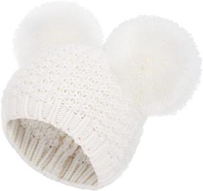 img 3 attached to 🧣 Warmth and Style: Livingston Winter Beanie Hats for Women and Girls with Double Pompom Ears