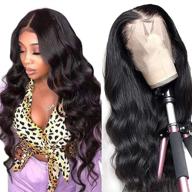 👩 haireason body wave lace front wigs human hair for black women, 18-inch 13×4 lace frontal wigs pre-plucked with baby hair, 150% density natural hairline, virgin brazilian wigs logo