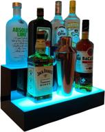 🍾 яркая подсвеченная полка для алкоголя - 2-х ярусная светодиодная барная стойка освещенная 16 дюймов логотип