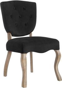 img 3 attached to 🪑 Stylish Modway Array French Vintage Tufted Velvet Dining Chair in Black – Weathered Wood Finish