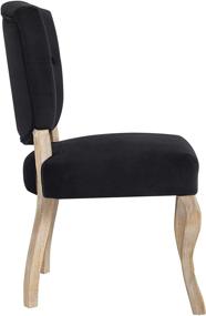 img 2 attached to 🪑 Stylish Modway Array French Vintage Tufted Velvet Dining Chair in Black – Weathered Wood Finish