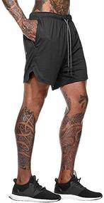 img 2 attached to 🩳 HANERDUN Men's 2 in 1 Workout Running Athletic Shorts with Pocket - Sport Pants