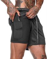 🩳 hanerdun men's 2 in 1 workout running athletic shorts with pocket - sport pants logo