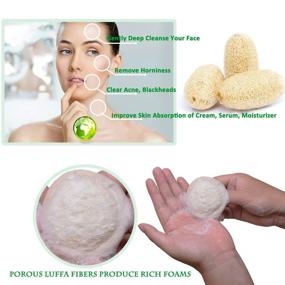 img 1 attached to 🧼 Sportout 10 Packs Exfoliating Loofah Face Brush Cleanser and Massager, Organic Loofah Sponge Manual Facial Scrubber Handheld Pad, For Men and Women - Enhanced for Better SEO