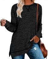 👚 aokosor women's lightweight sweaters, long sleeve shirts - soft and warm sweatshirt with split side tunic tops for leggings logo