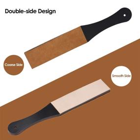 img 3 attached to 🔪 Handmade Men's Leather Sharpening Strop Shaving Strap for Barber Straight Razor and Folding Knife Belt with Custom Handle