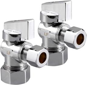 img 4 attached to 🔒 Minimprover Brass 2 Pack: 1/2" Comp x 5/8" OD x 3/8" OD Compression Angle Stop Valve Shut Off – Premium Quality