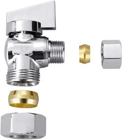 img 2 attached to 🔒 Minimprover Brass 2 Pack: 1/2" Comp x 5/8" OD x 3/8" OD Compression Angle Stop Valve Shut Off – Premium Quality