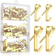 🖼️ 100pcs heavy duty picture hanging kit - wall mount picture hangers for frames - golden hooks and hardware - holds 30-50 lbs - nails included logo
