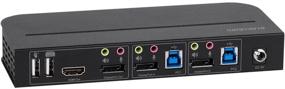 img 2 attached to 🖥️ Monoprice Blackbird 4K Displayport 1.4 USB 3.0 2x1 KVM Switch - Black, 4K@60Hz, HDR, YCbCr 4:4:4, HDCP 2.2, Share 2 Computers with 1 Keyboard Mouse Monitor Printer