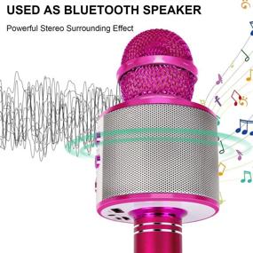 img 2 attached to 🎤 YONHAN 2-Pack Беспроводной Bluetooth караоке микрофон для детей - Портативный ручной микрофон-динамик музыкальный проигрыватель записывающее устройство - Идеально подходит для Рождества, Дней рождения, домашних вечеринок и многое другое (розовый)