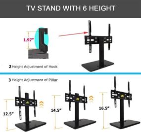 img 1 attached to 📺 FORGING MOUNT Swivel TV Stand with Wooden Base - Universal Tabletop TV Base for 32 to 55 Inch OLED LED LCD TVs - Height Adjustable TV Mount Stand with Cable Management - Supports up to 99lbs - VESA 400x400mm(Max)