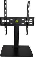 📺 forging mount swivel tv stand with wooden base - universal tabletop tv base for 32 to 55 inch oled led lcd tvs - height adjustable tv mount stand with cable management - supports up to 99lbs - vesa 400x400mm(max) logo