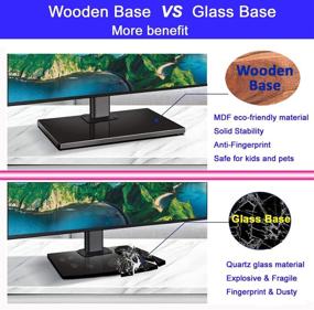 img 3 attached to 📺 FORGING MOUNT Swivel TV Stand with Wooden Base - Universal Tabletop TV Base for 32 to 55 Inch OLED LED LCD TVs - Height Adjustable TV Mount Stand with Cable Management - Supports up to 99lbs - VESA 400x400mm(Max)