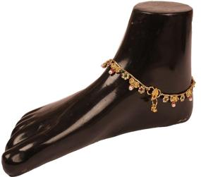 img 1 attached to Изысканные украшения для ног по мотивам Болливуда - дизайнерские свадебные браслеты "Паяль Паазеб", носочные кольца, хрустальные кристаллы из родия и серебра для женщин.