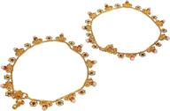 exquisite bollywood jewelry for feet - designer wedding payal paazeb anklets, toe rings, rhinestone crystal in gold and silver tone for women logo
