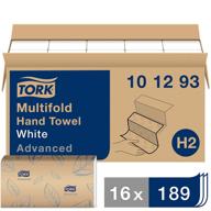 tork xpress soft multifold hand towel, white, h2, advanced, 3-panel, 100% recycled fibers, 2-ply, 16 x 189 sheets - 101293: high-quality, environmentally-friendly hand towel logo