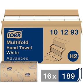 img 4 attached to Tork Xpress Soft Multifold Hand Towel, White, H2, Advanced, 3-Panel, 100% Recycled Fibers, 2-Ply, 16 x 189 Sheets - 101293: High-Quality, Environmentally-Friendly Hand Towel