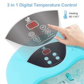 img 3 attached to 🦶 Foot Spa Bath Massager with Heat, Bubbles, Vibration Massage, Jets, Tea Tree Oil Foot Soak Epsom Salt, Cango Foot Soaker With 14 Massage Rollers, Adjustable Temperature, Pumice Stone & Medicine Box