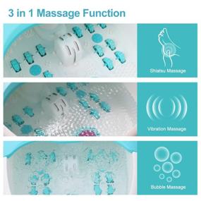 img 2 attached to 🦶 Foot Spa Bath Massager with Heat, Bubbles, Vibration Massage, Jets, Tea Tree Oil Foot Soak Epsom Salt, Cango Foot Soaker With 14 Massage Rollers, Adjustable Temperature, Pumice Stone & Medicine Box