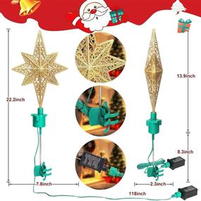 img 1 attached to 🎄 GoStock Rotating Christmas Tree Topper Light with Colorful LED Lights , Hollow-Out Glitter Star Tree Topper for Indoor Christmas Tree Home Decorations