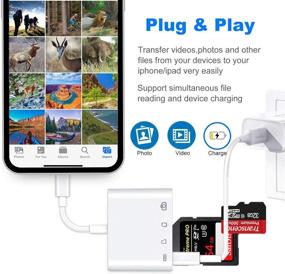 img 2 attached to 📱4 в 1 считыватель Micro SD карт для iPhone и iPad - просмотрщик трейловых камер | портативный адаптер для карт памяти