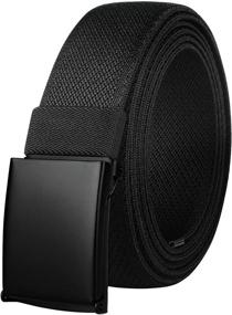 img 4 attached to 👖 Drizzte Mens Plus Size Cloth Belt: Stretch Fabric Black, 39-75 inch for Ultimate Comfort