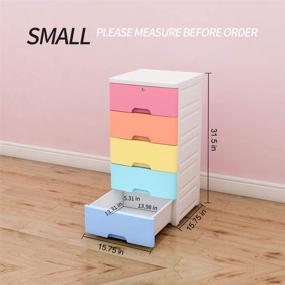 img 1 attached to 🗄️ Nafenai 5-Drawer Plastic Storage Dresser - Colorful Organizer Unit for Clothes, Toys, Bedroom, Playroom