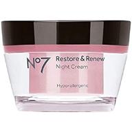 no7 restore and renew night cream - 1.6 oz by boots: advanced formula for skin restoration and renewal logo